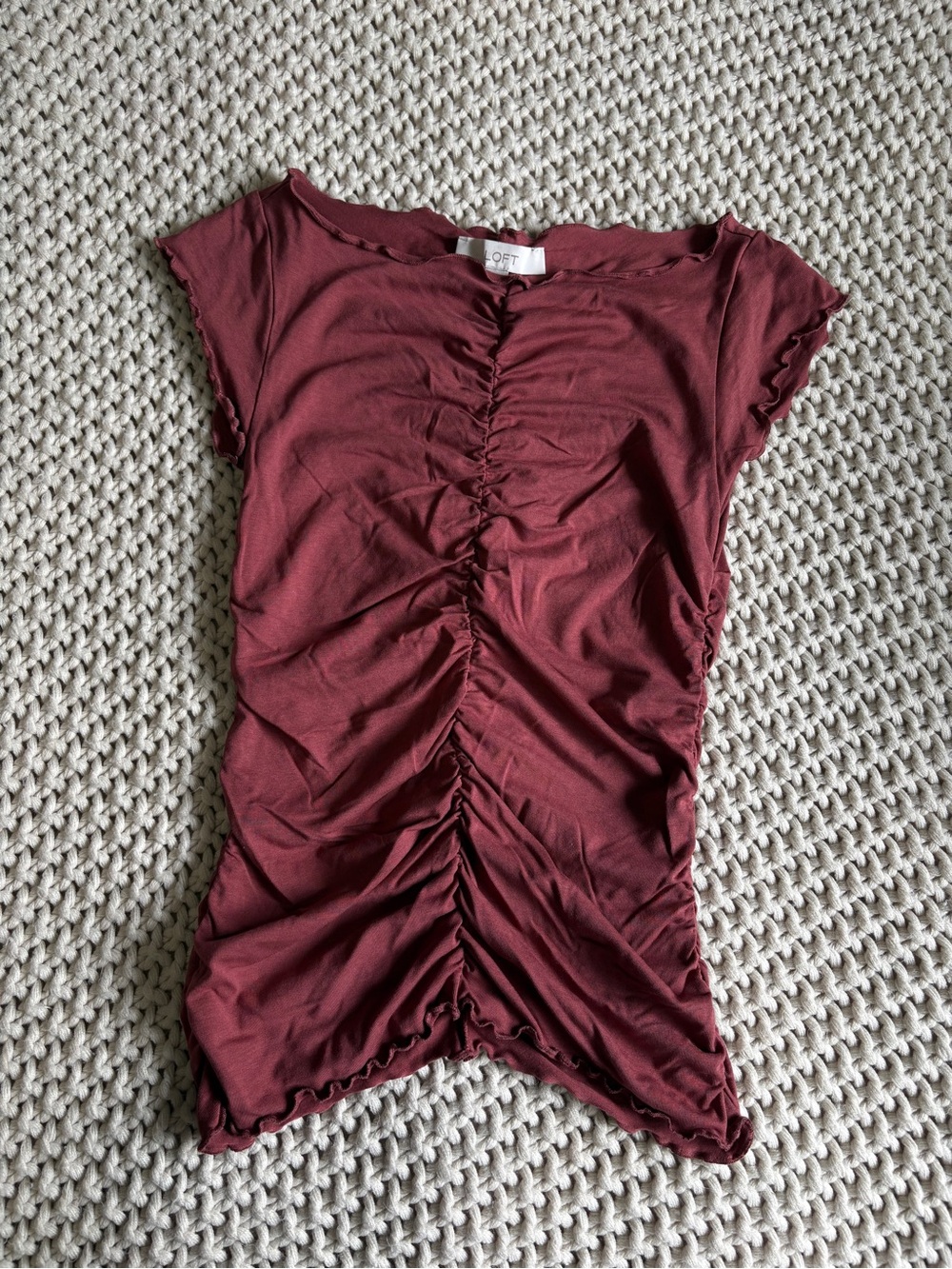 LOFT Ruched Short Sleeve Top - Picture 3 of 6
